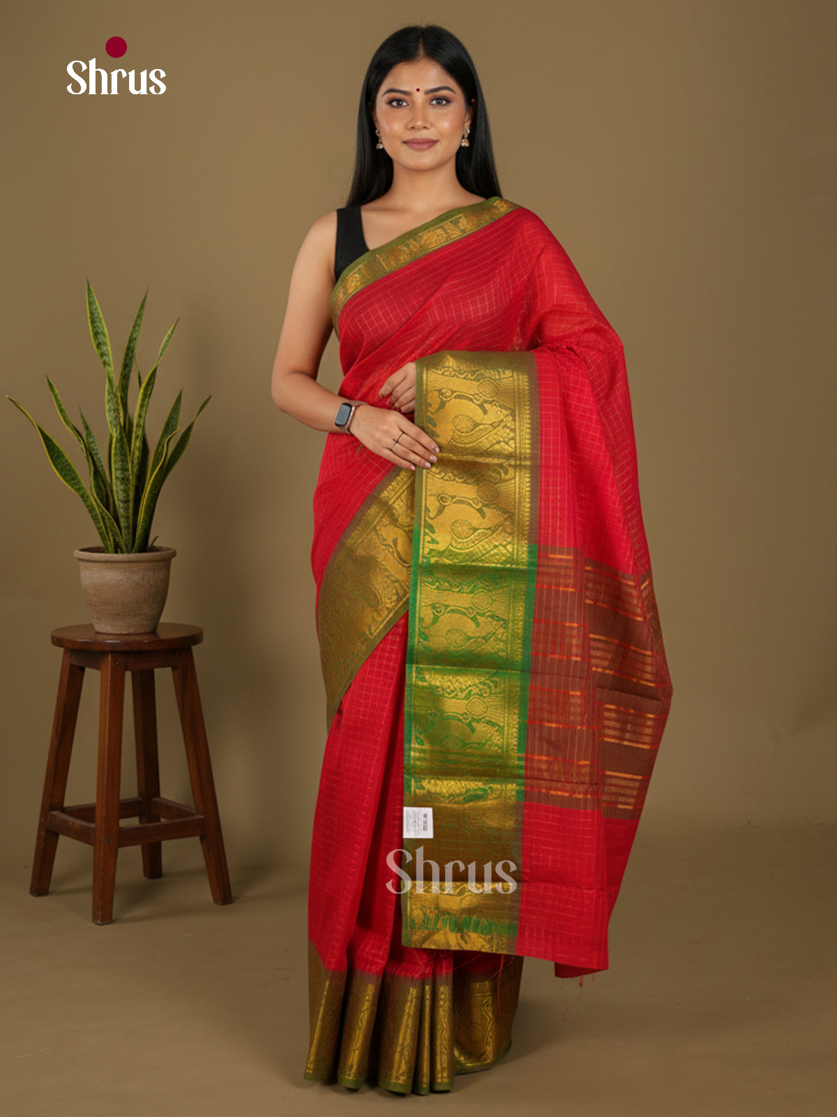 Chettinad Cotton-Without Blouse Saree - ECS04365 - Shop on Shrus.com