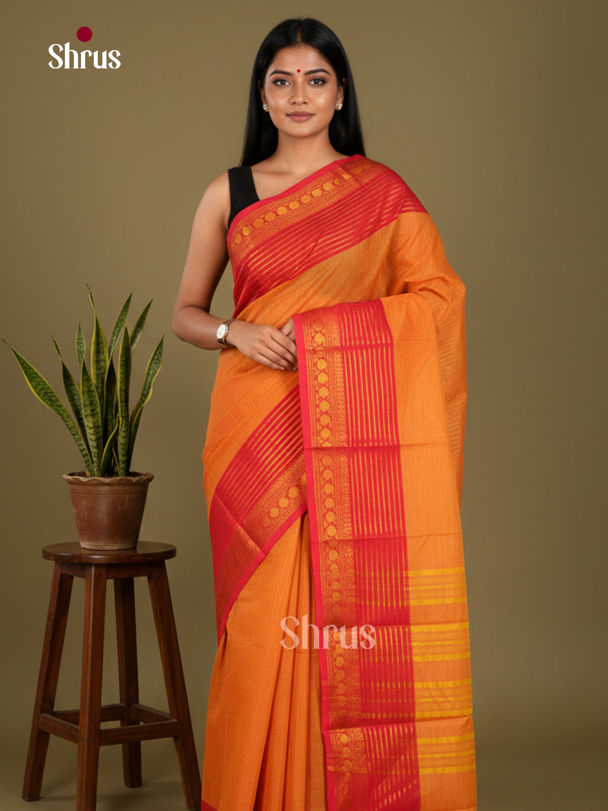 Chettinad Cotton-Without Blouse Saree - ECS04370 - Shop on Shrus.com