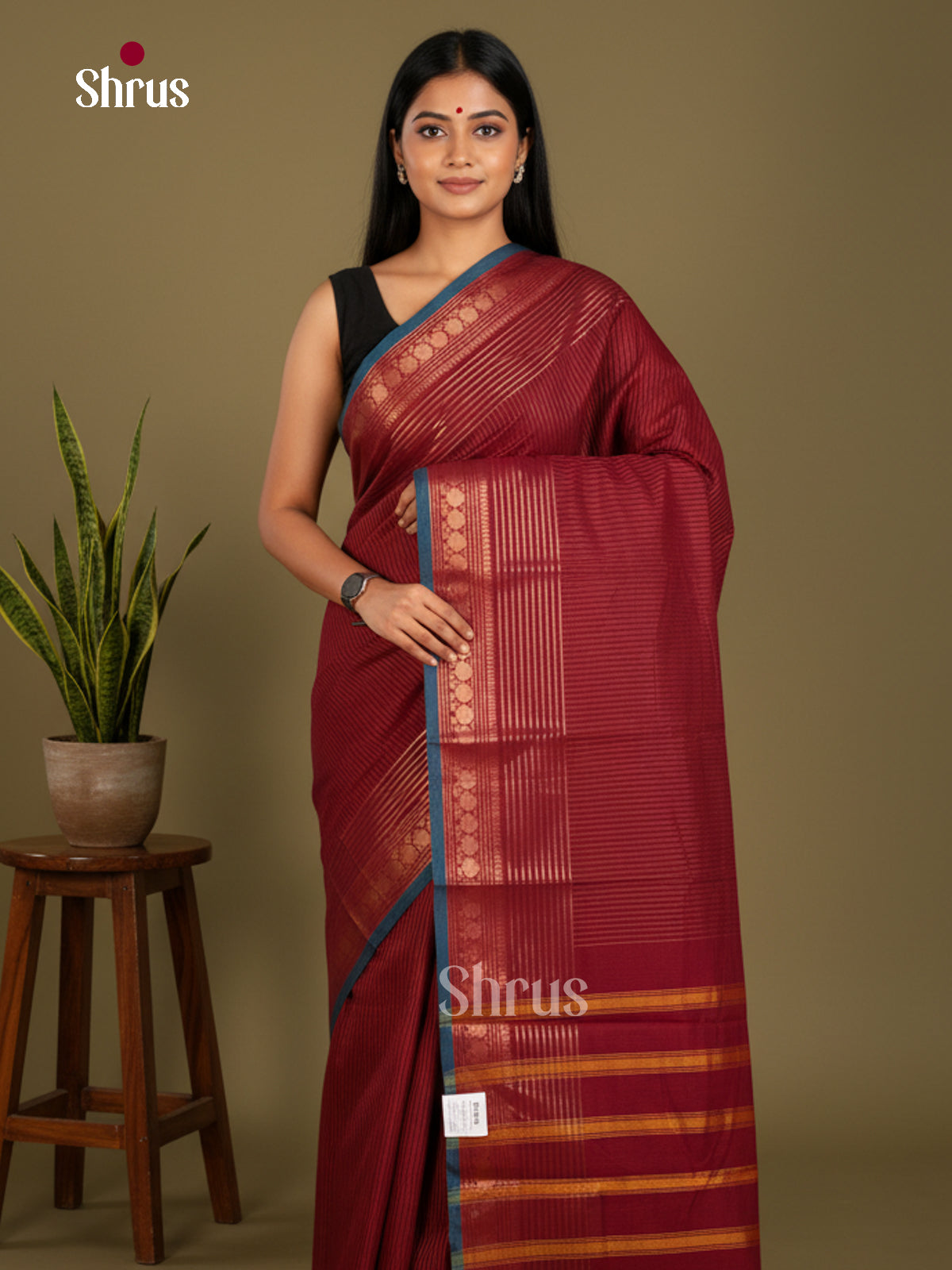 Chettinad Cotton-Without Blouse Saree - ECS04372 - Shop on Shrus.com