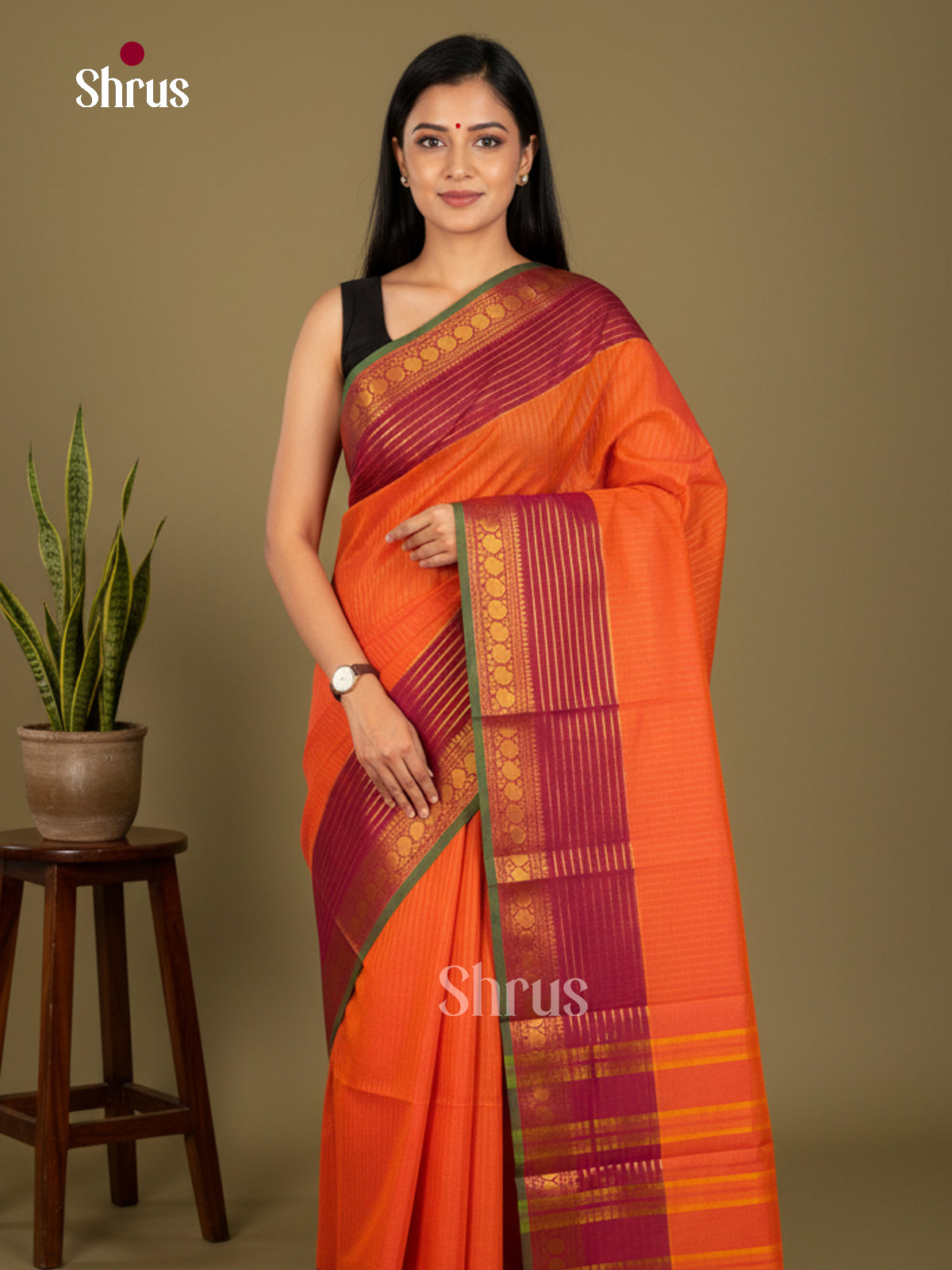 Chettinad Cotton-Without Blouse Saree - ECS04374 - Shop on Shrus.com