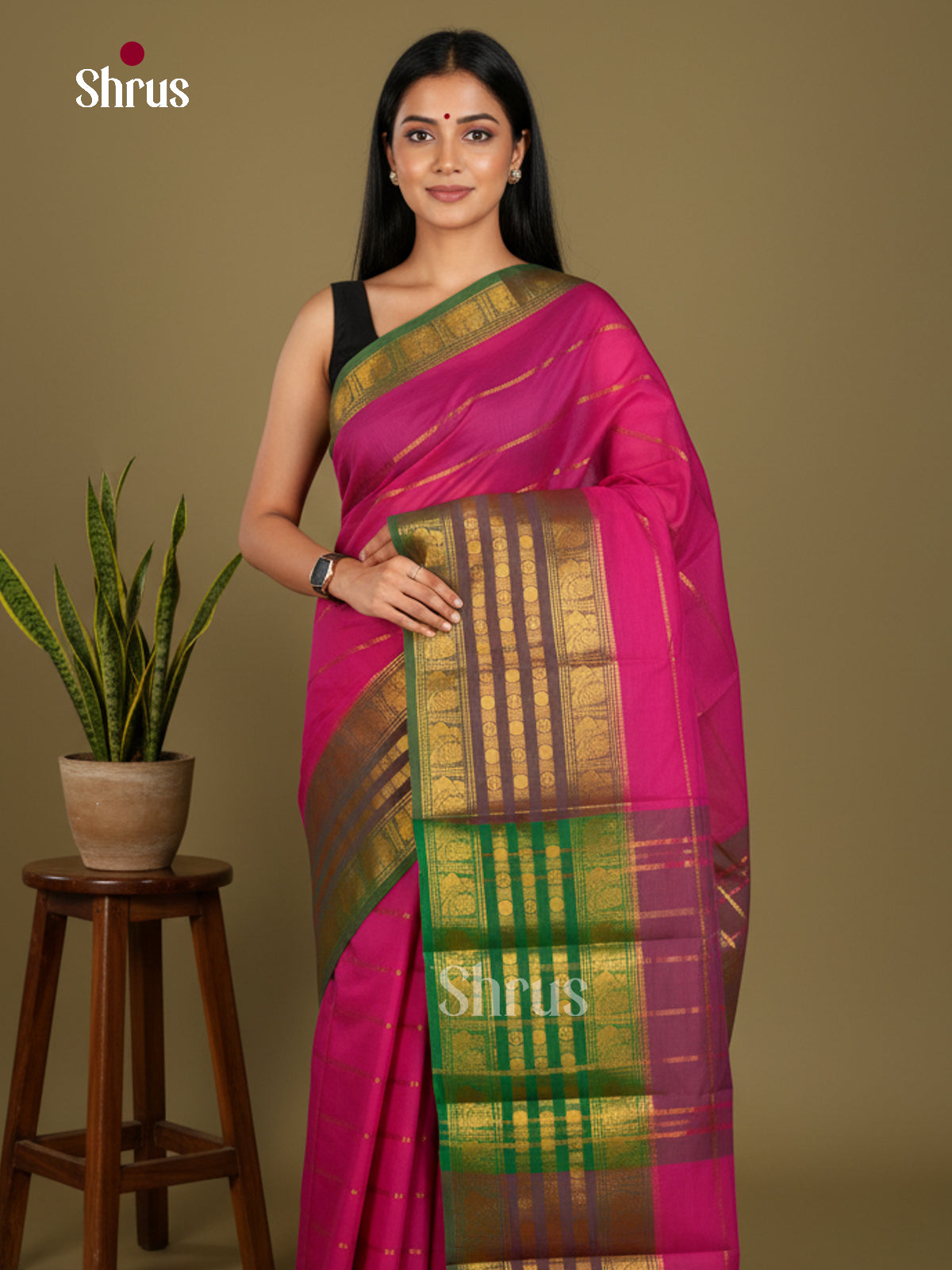 Chettinad Cotton-Without Blouse Saree - ECS04382 - Shop on Shrus.com