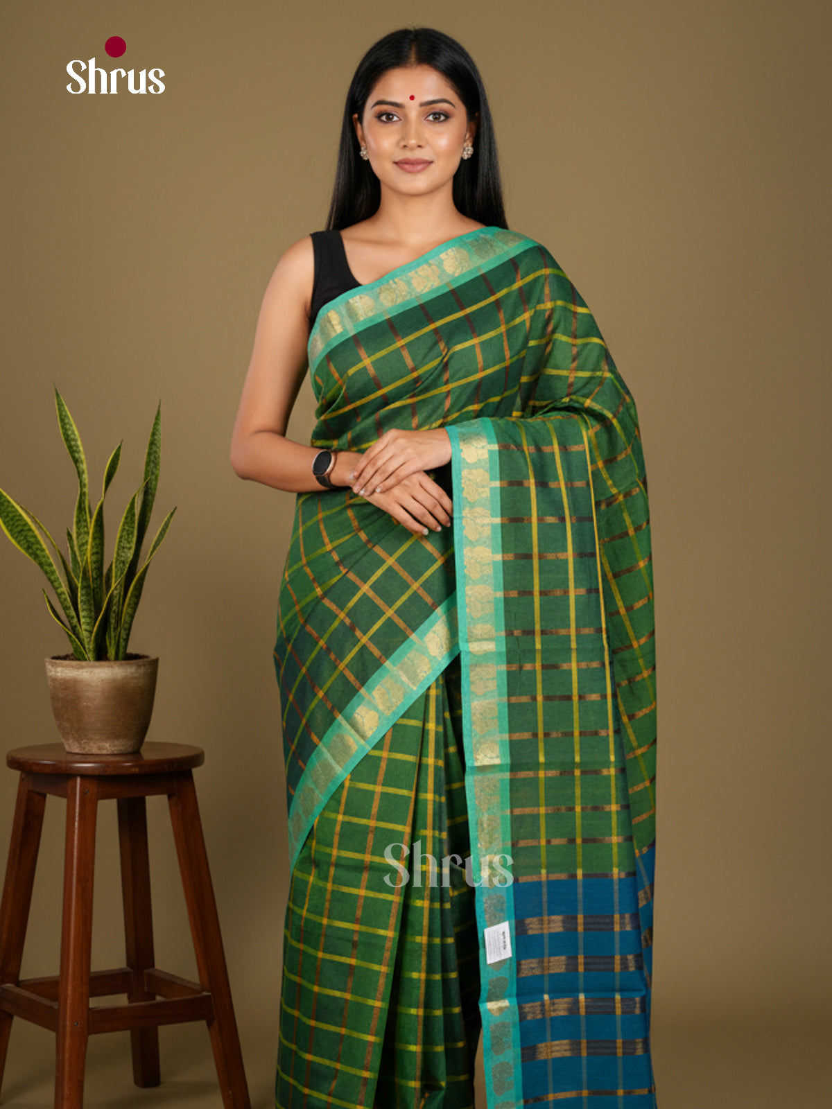 Chettinad Cotton-Without Blouse Saree - ECS04386 - Shop on Shrus.com