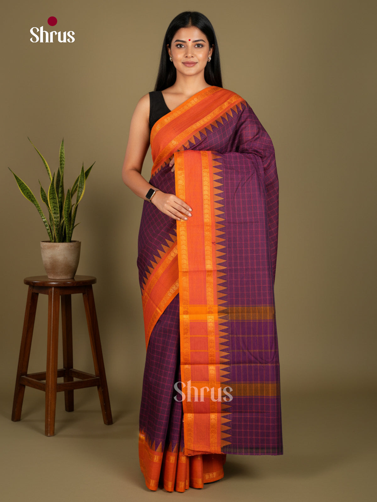 Chettinad Cotton-Without Blouse Saree - ECS04388 - Shop on Shrus.com
