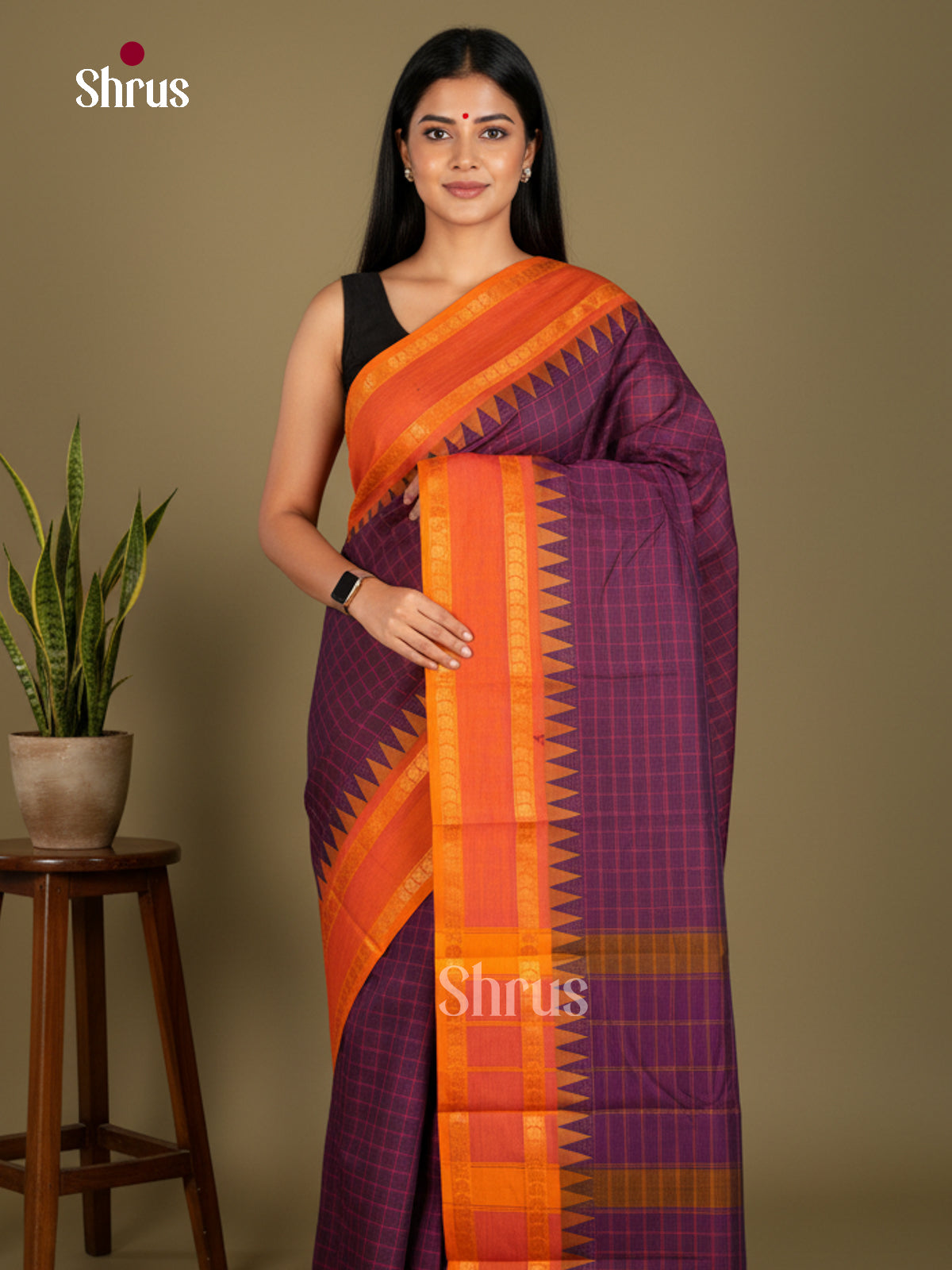 Chettinad Cotton-Without Blouse Saree - ECS04388 - Shop on Shrus.com