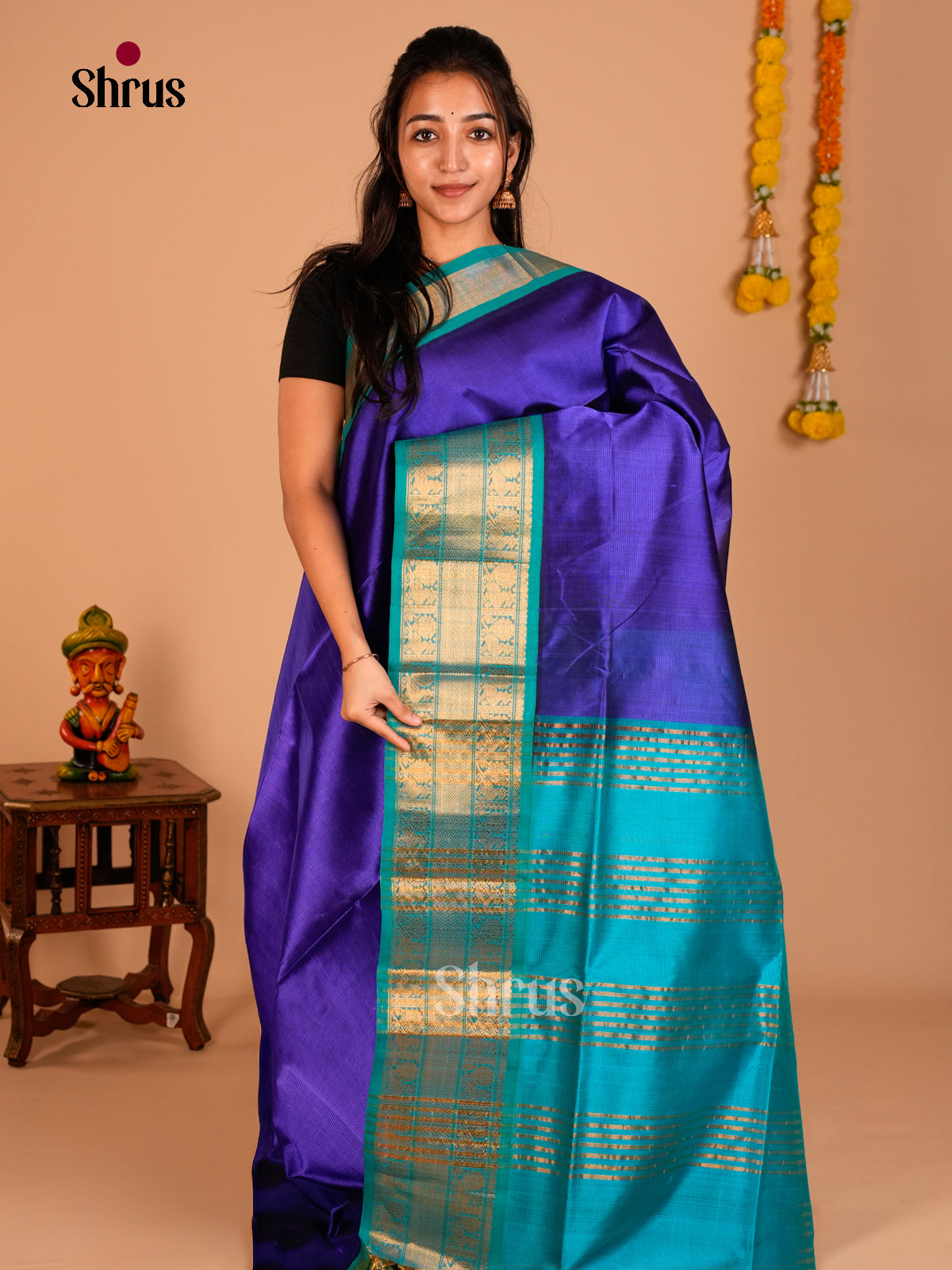 Silk Cotton Saree - ECS05021 - Shop on Shrus.com