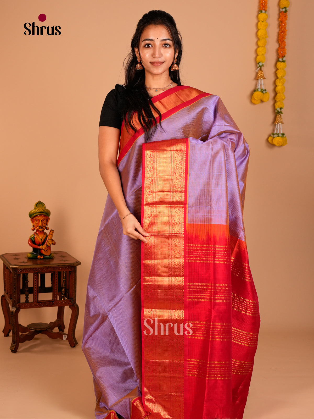 Korvai-Big border Saree - ECS05026 - Shop on Shrus.com