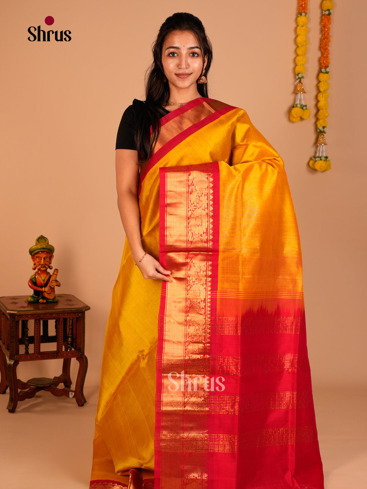 Korvai-Big border Saree - ECS05030 - Shop on Shrus.com