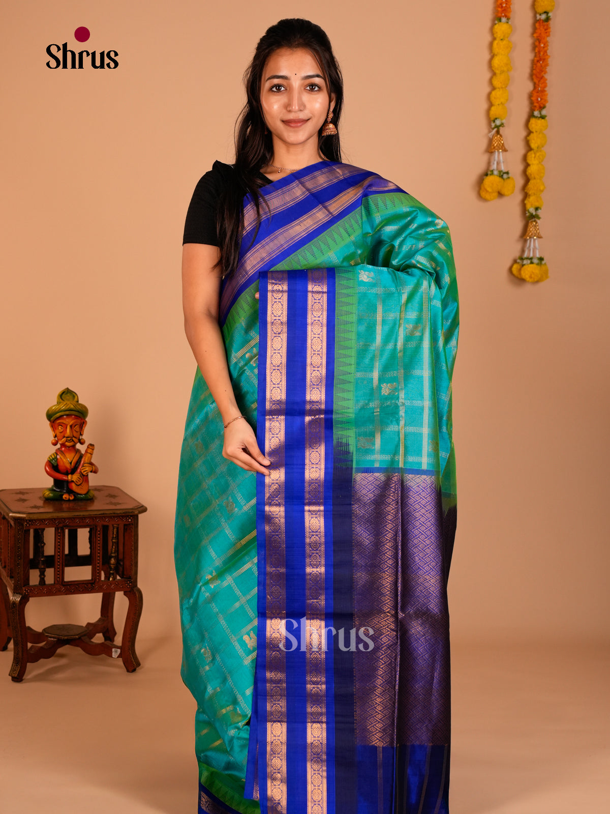 Silk Cotton Saree - ECS05041 - Shop on Shrus.com