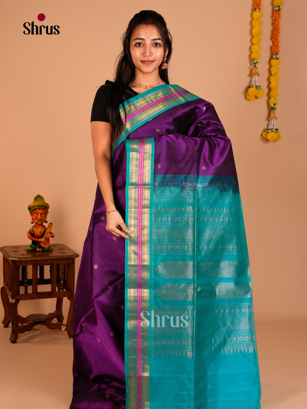 Silk Cotton Saree - ECS05045 - Shop on Shrus.com