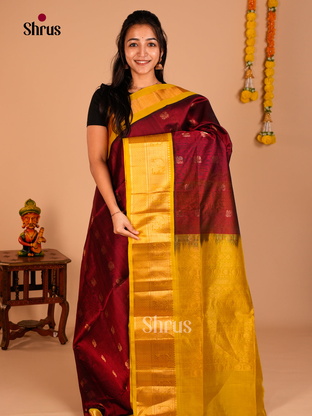 Silk Cotton Saree - ECS05050 - Shop on Shrus.com
