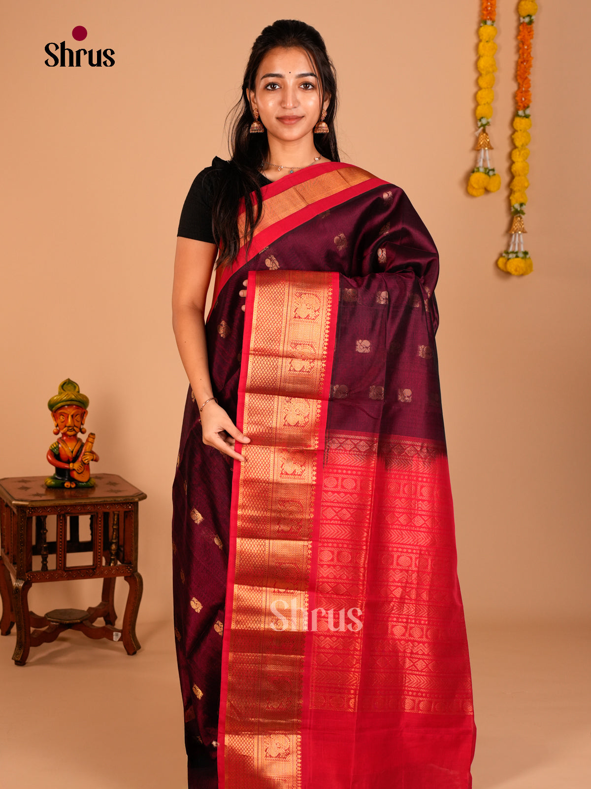 Korvai-Big border Saree - ECS05054 - Shop on Shrus.com