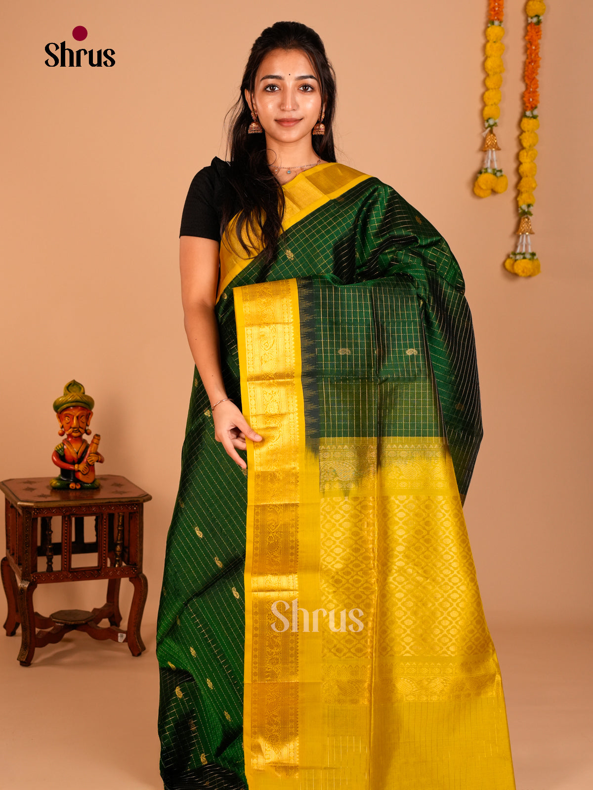 Korvai-Small border Saree - ECS05058 - Shop on Shrus.com