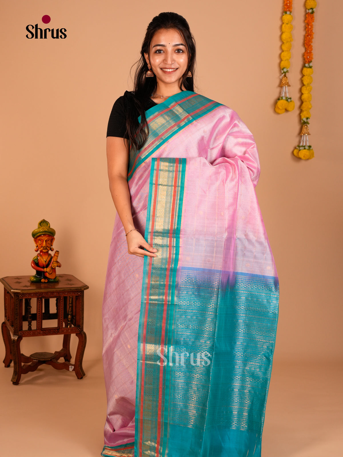Korvai-Small border Saree - ECS05060 - Shop on Shrus.com