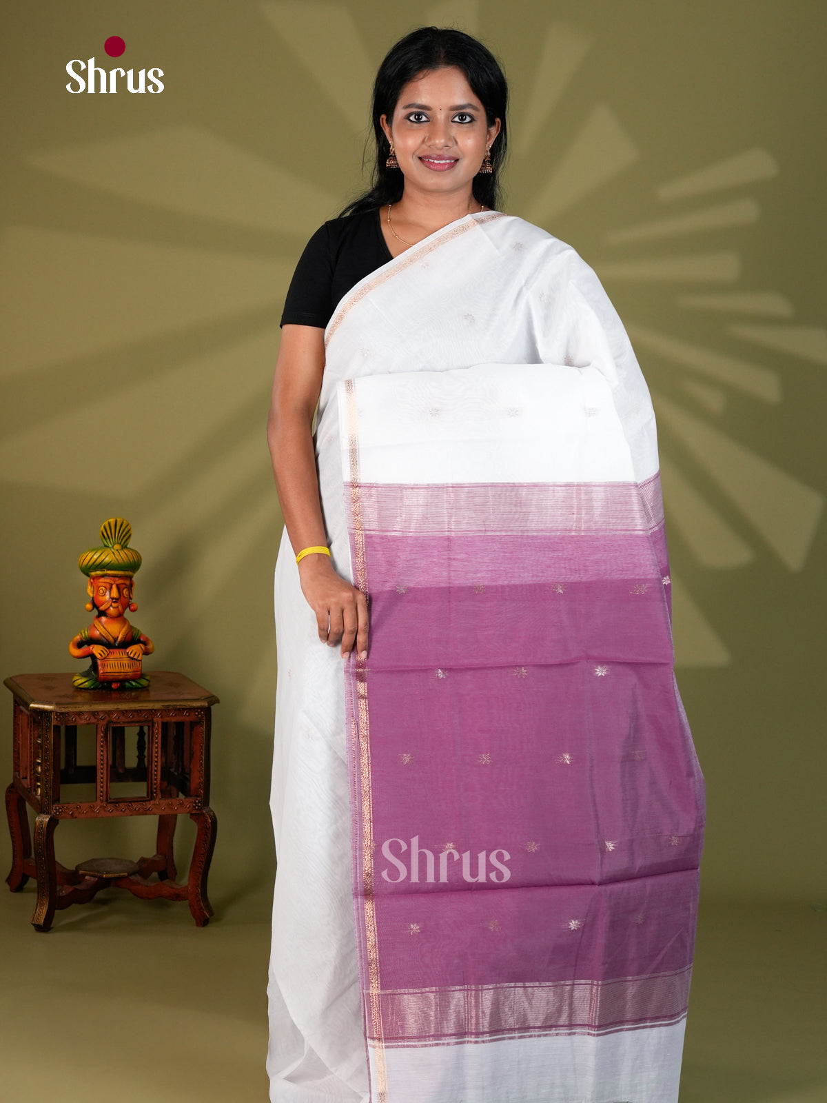 Semi Maheshwari Saree - ECS06078 - Shop on Shrus.com