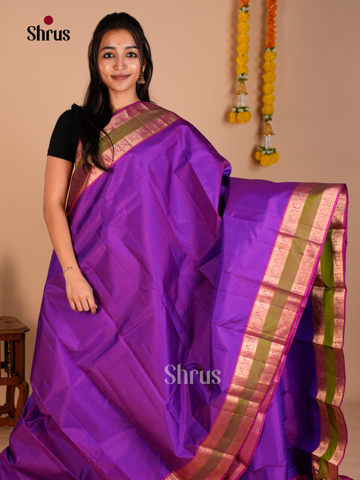 Kanchipuram silk Saree - ECS06120 - Shop on Shrus.com