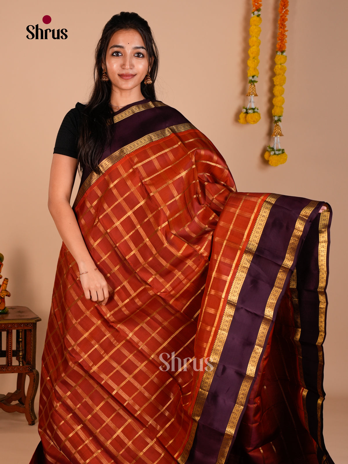 Kanchipuram-halfpure Saree - ECS06141 - Shop on Shrus.com