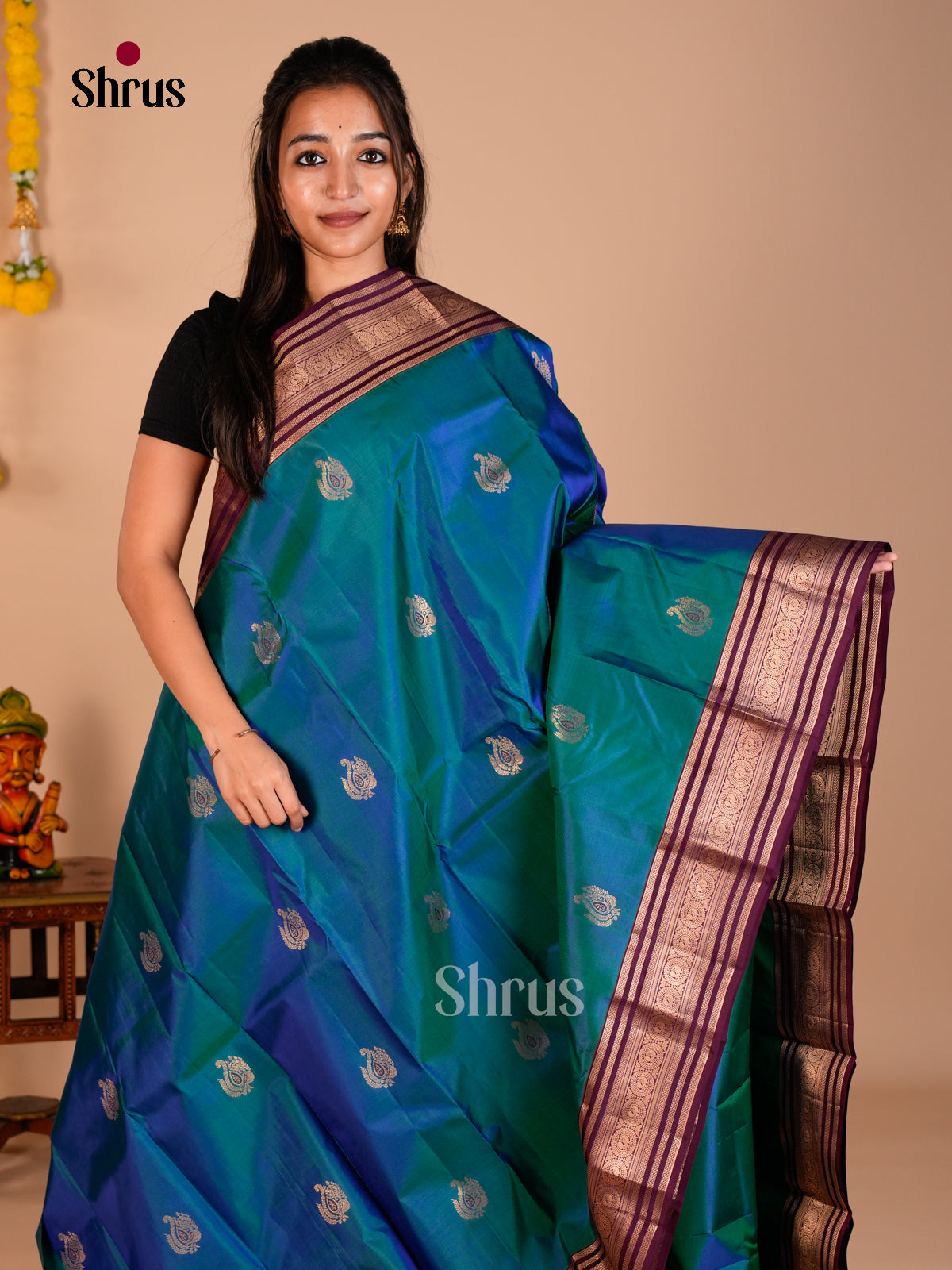 Kanchipuram silk Saree - ECS06189 - Shop on Shrus.com