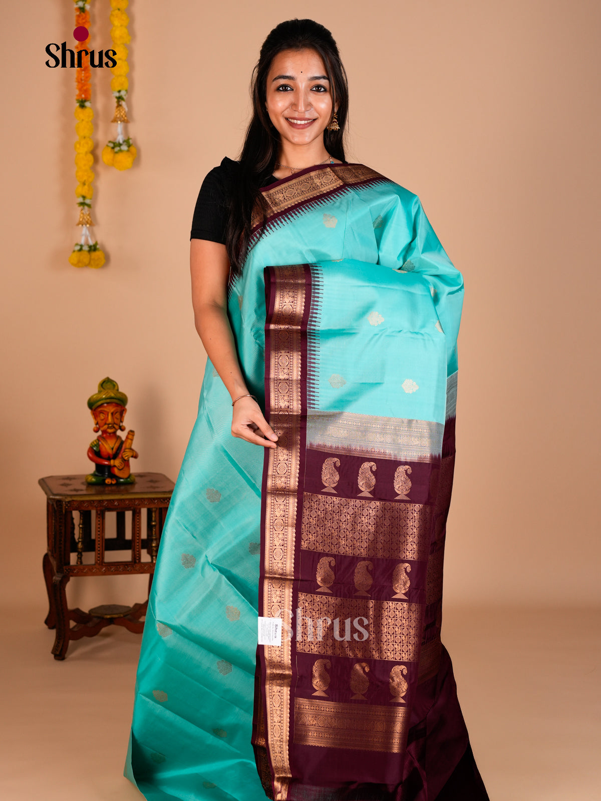 Kanchipuram silk Saree - ECS06191 - Shop on Shrus.com