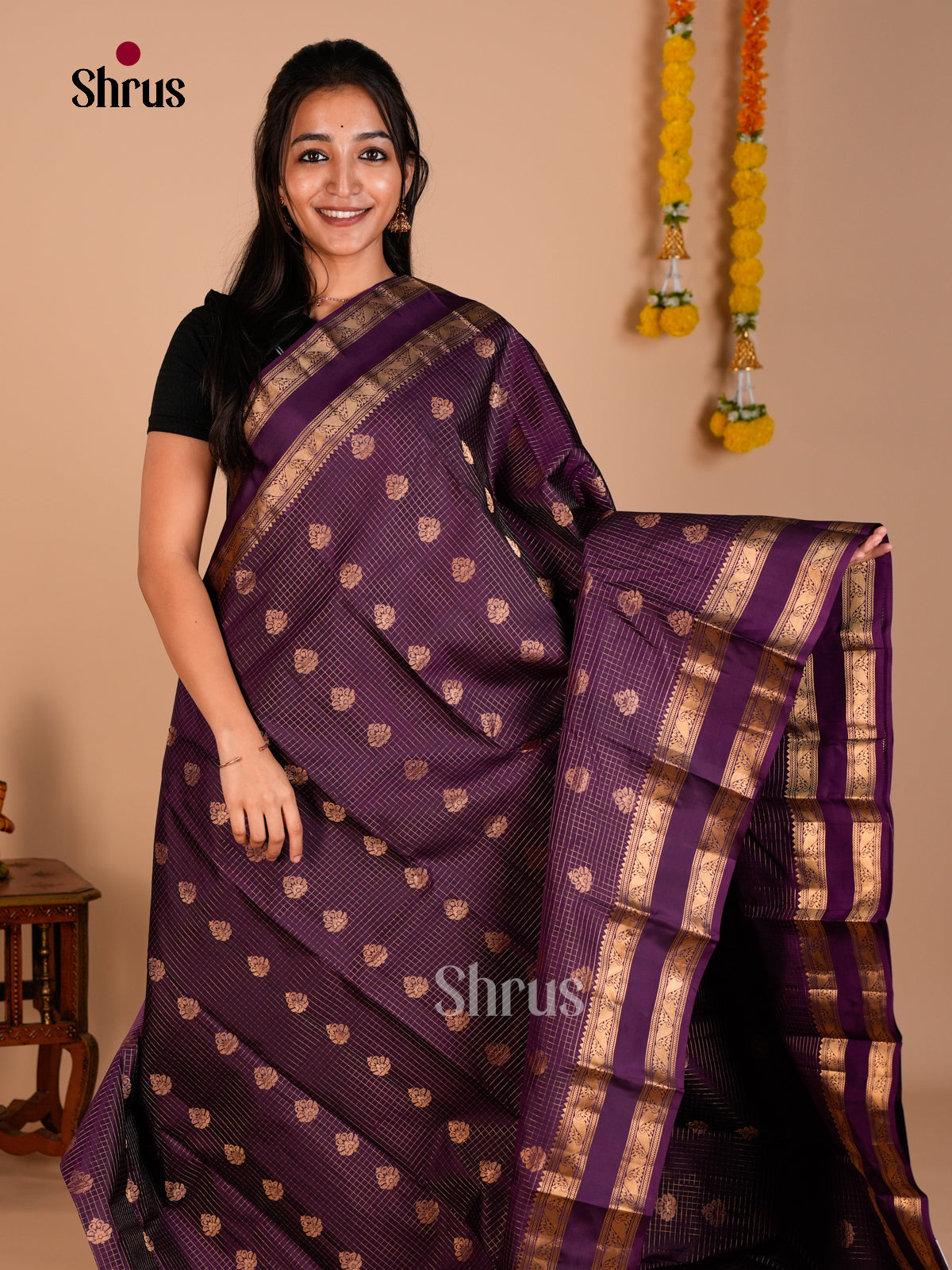 Kanchipuram silk Saree - ECS06202 - Shop on Shrus.com