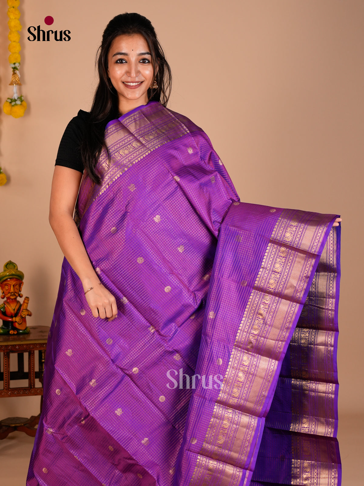 Kanchipuram silk Saree - ECS06213 - Shop on Shrus.com