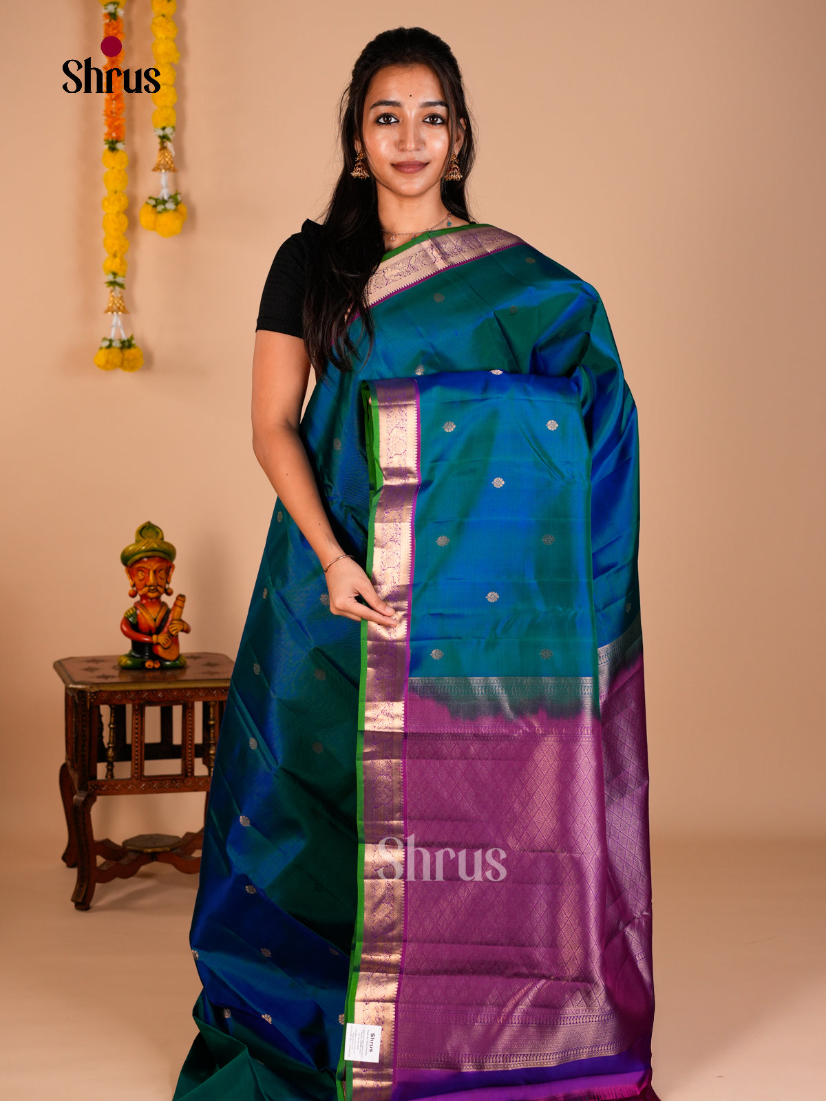 Kanchipuram silk Saree - ECS06218 - Shop on Shrus.com