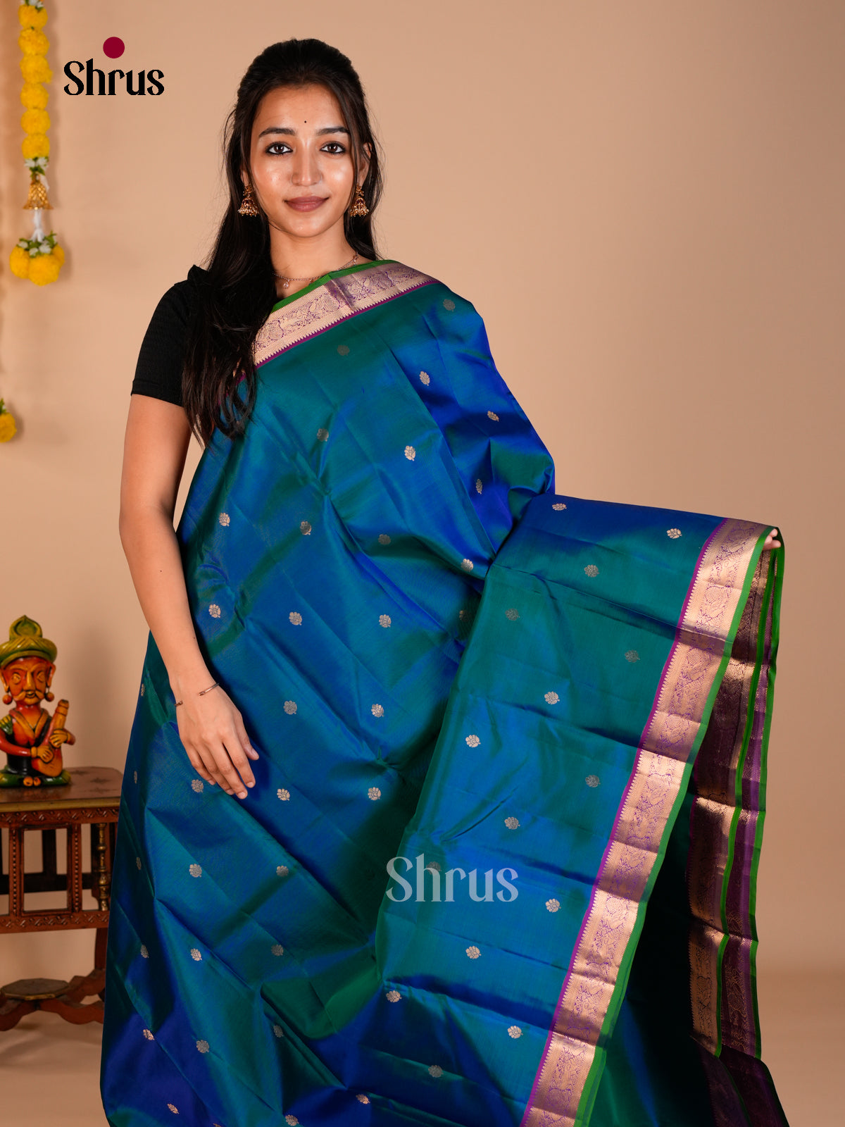 Kanchipuram silk Saree - ECS06218 - Shop on Shrus.com