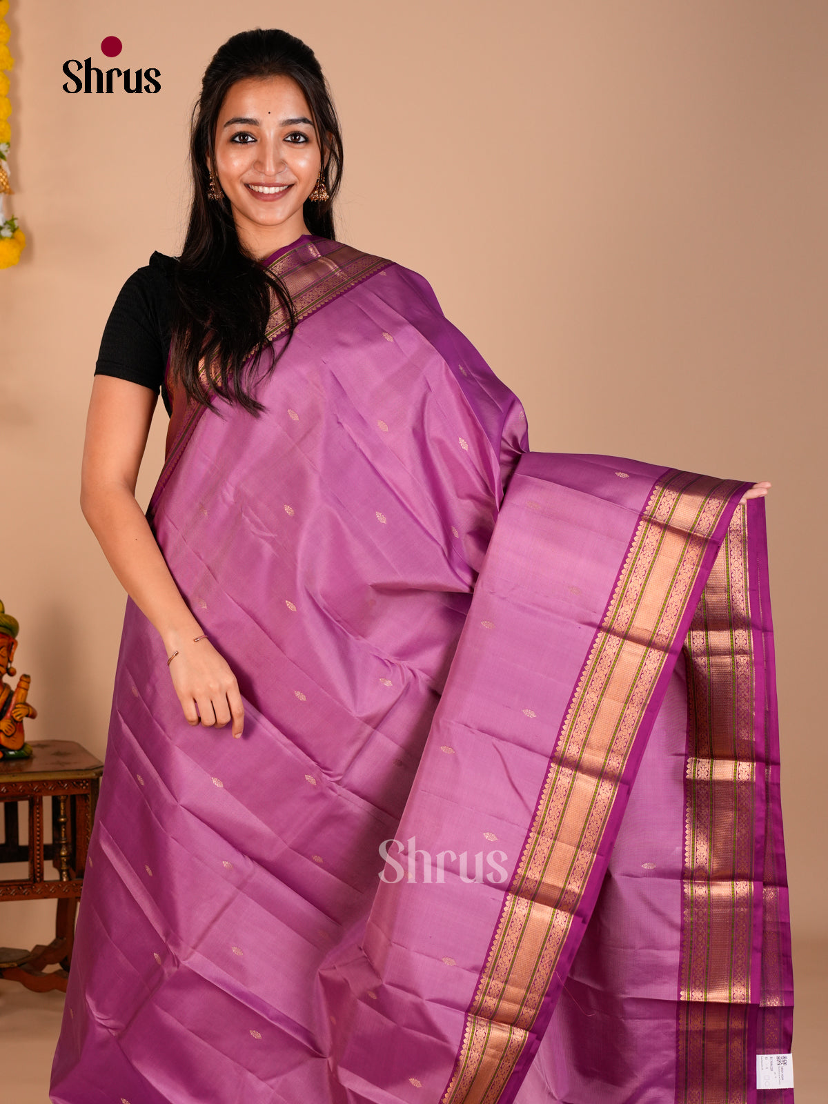 Kanchipuram silk Saree - ECS06220 - Shop on Shrus.com