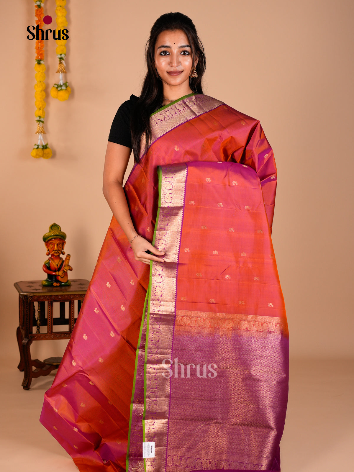 Kanchipuram silk Saree - ECS06225 - Shop on Shrus.com