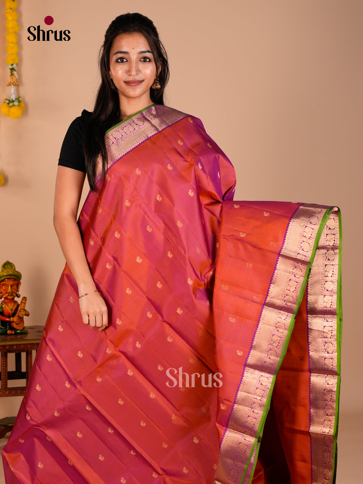 Kanchipuram silk Saree - ECS06225 - Shop on Shrus.com
