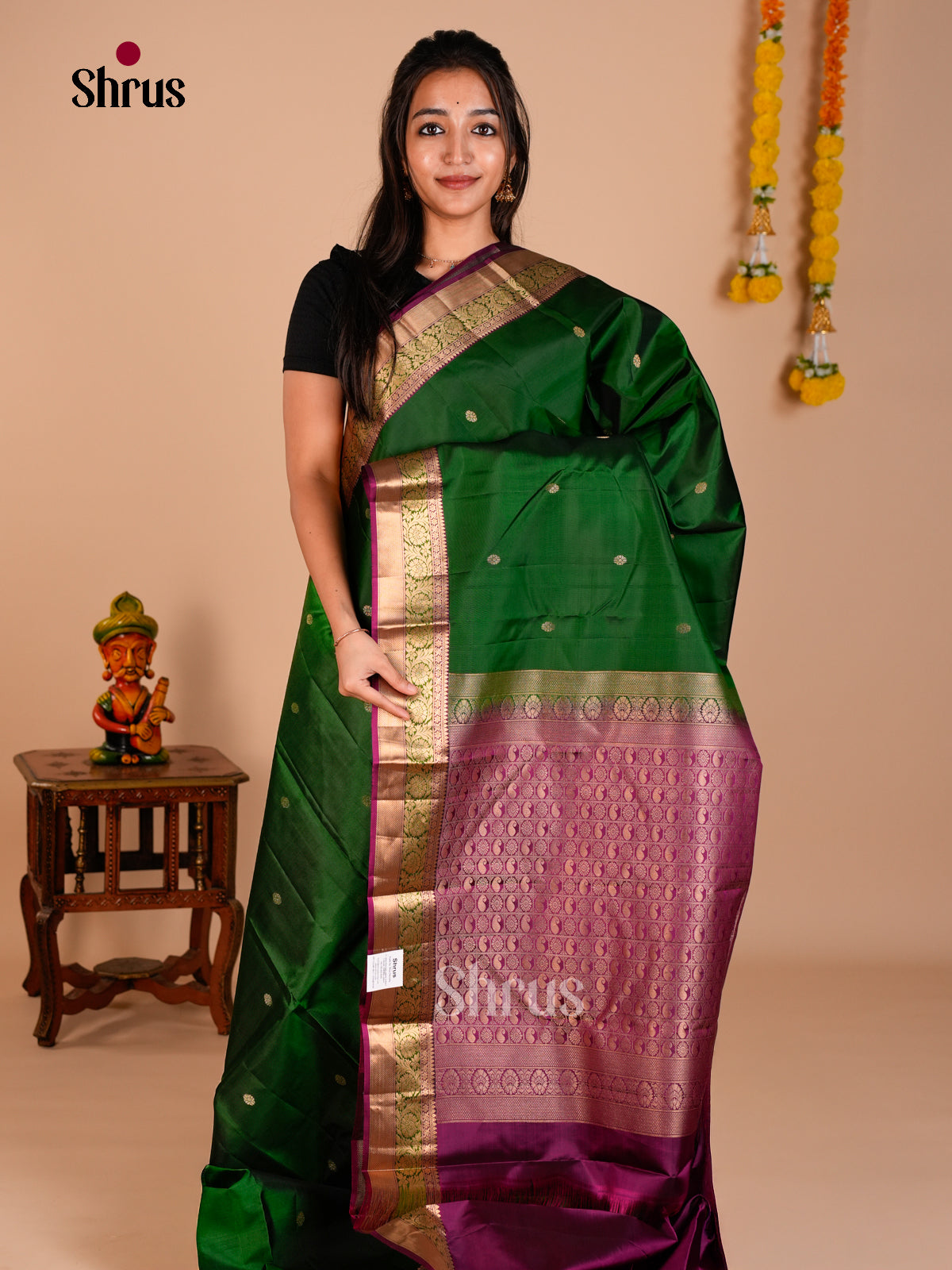 Kanchipuram silk Saree - ECS06226 - Shop on Shrus.com