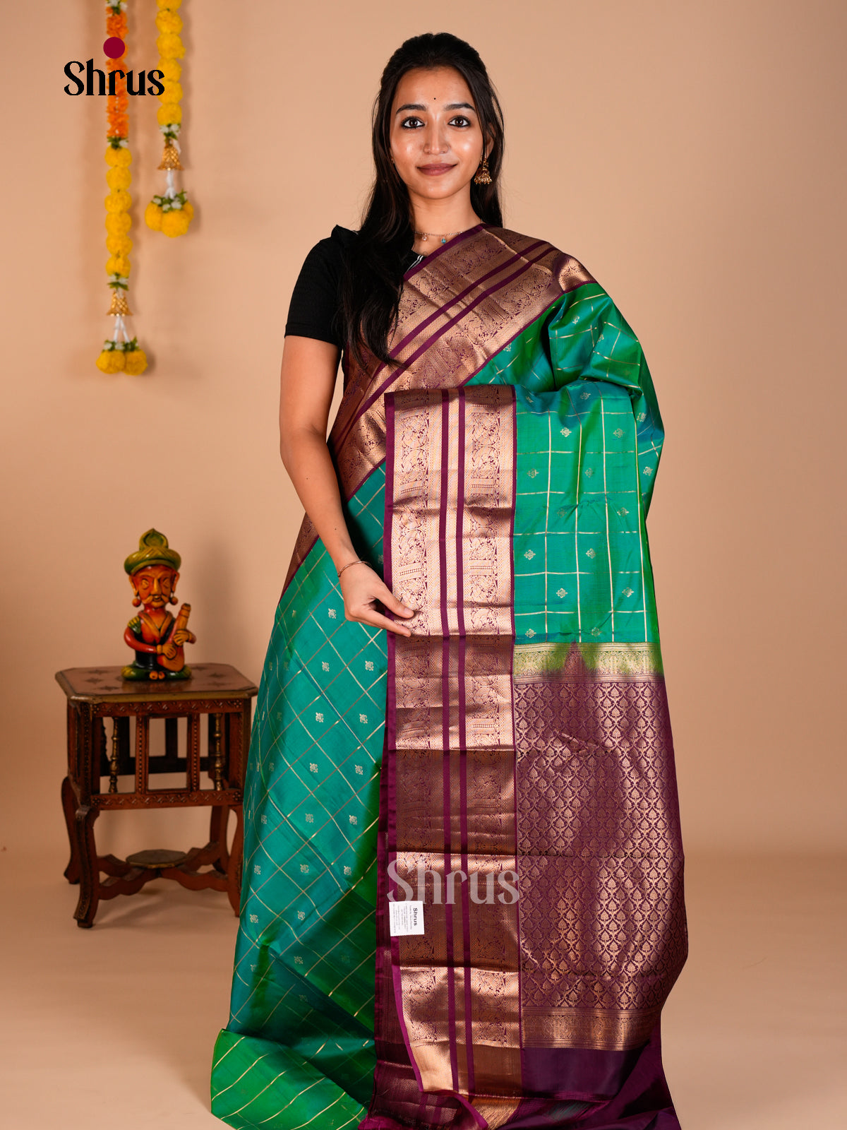 Kanchipuram silk Saree - ECS06234 - Shop on Shrus.com