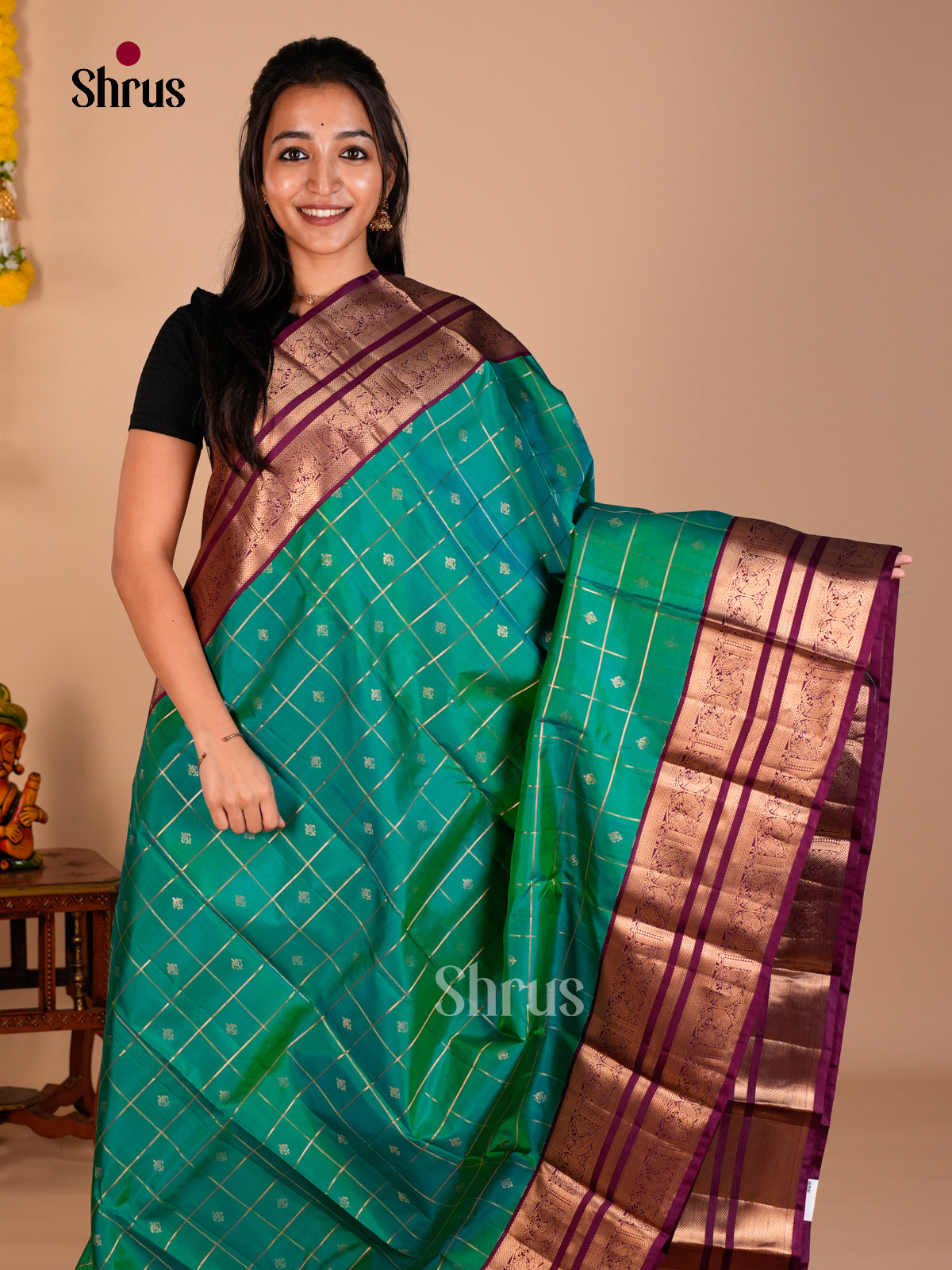 Kanchipuram silk Saree - ECS06234 - Shop on Shrus.com