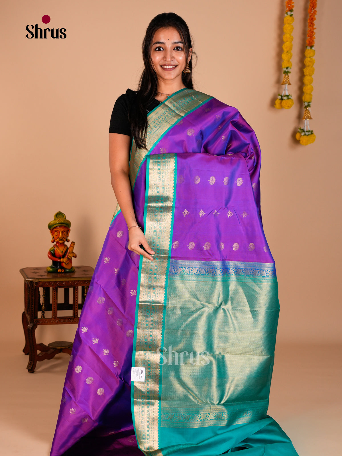 Kanchipuram silk Saree - ECS06238 - Shop on Shrus.com