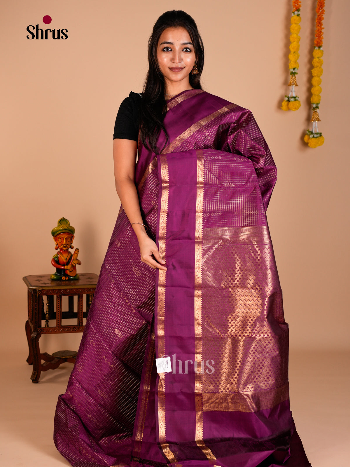 Kanchipuram silk Saree - ECS06248 - Shop on Shrus.com