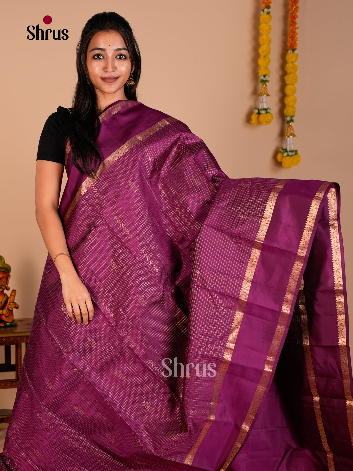 Kanchipuram silk Saree - ECS06248 - Shop on Shrus.com