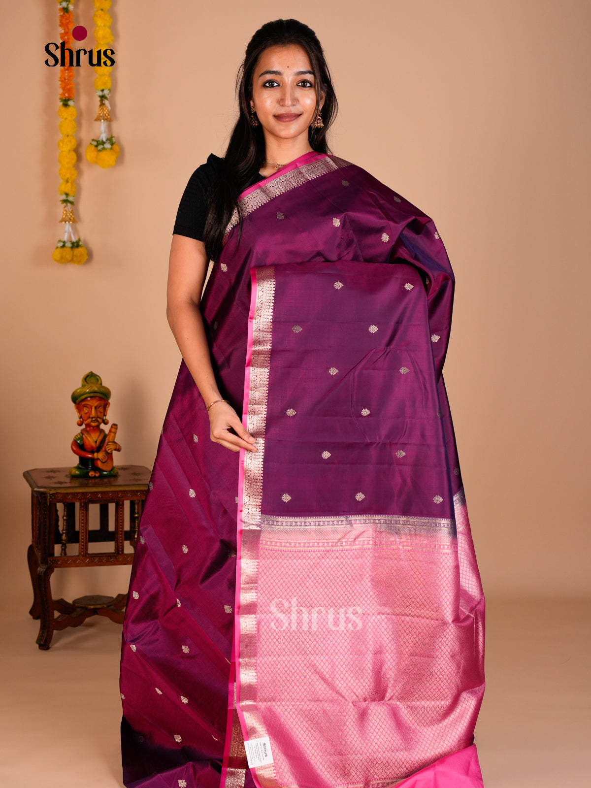 Kanchipuram silk Saree - ECS06296 - Shop on Shrus.com