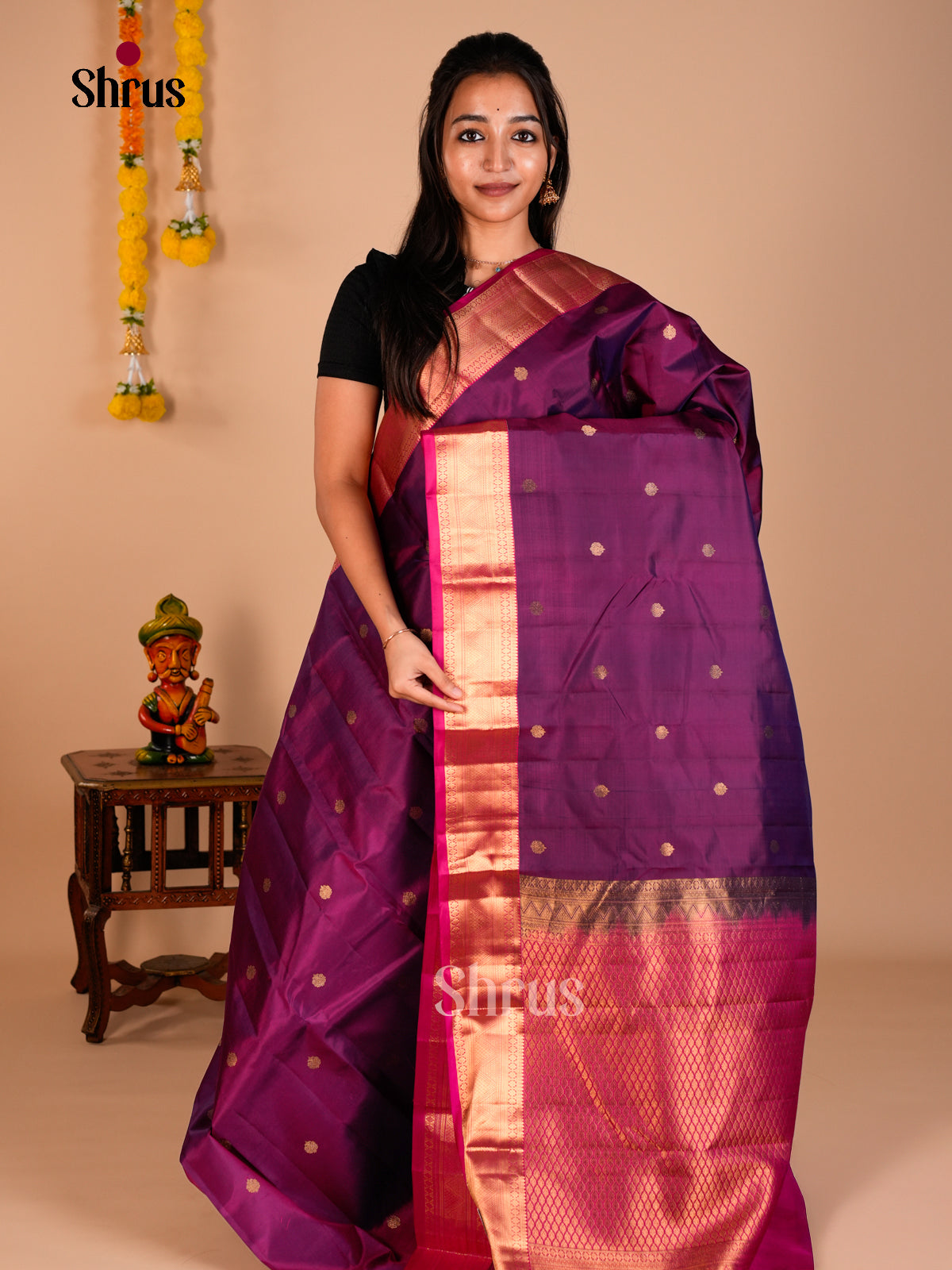 Kanchipuram silk Saree - ECS06302 - Shop on Shrus.com