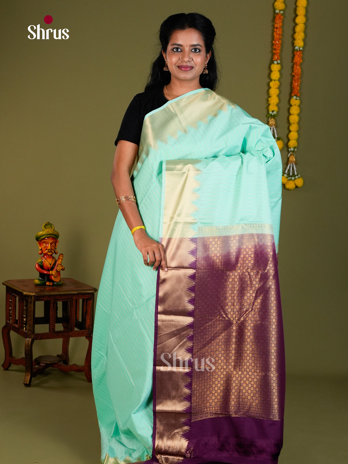Semi Kanchipuram Saree - ECS09003 - Shop on Shrus.com