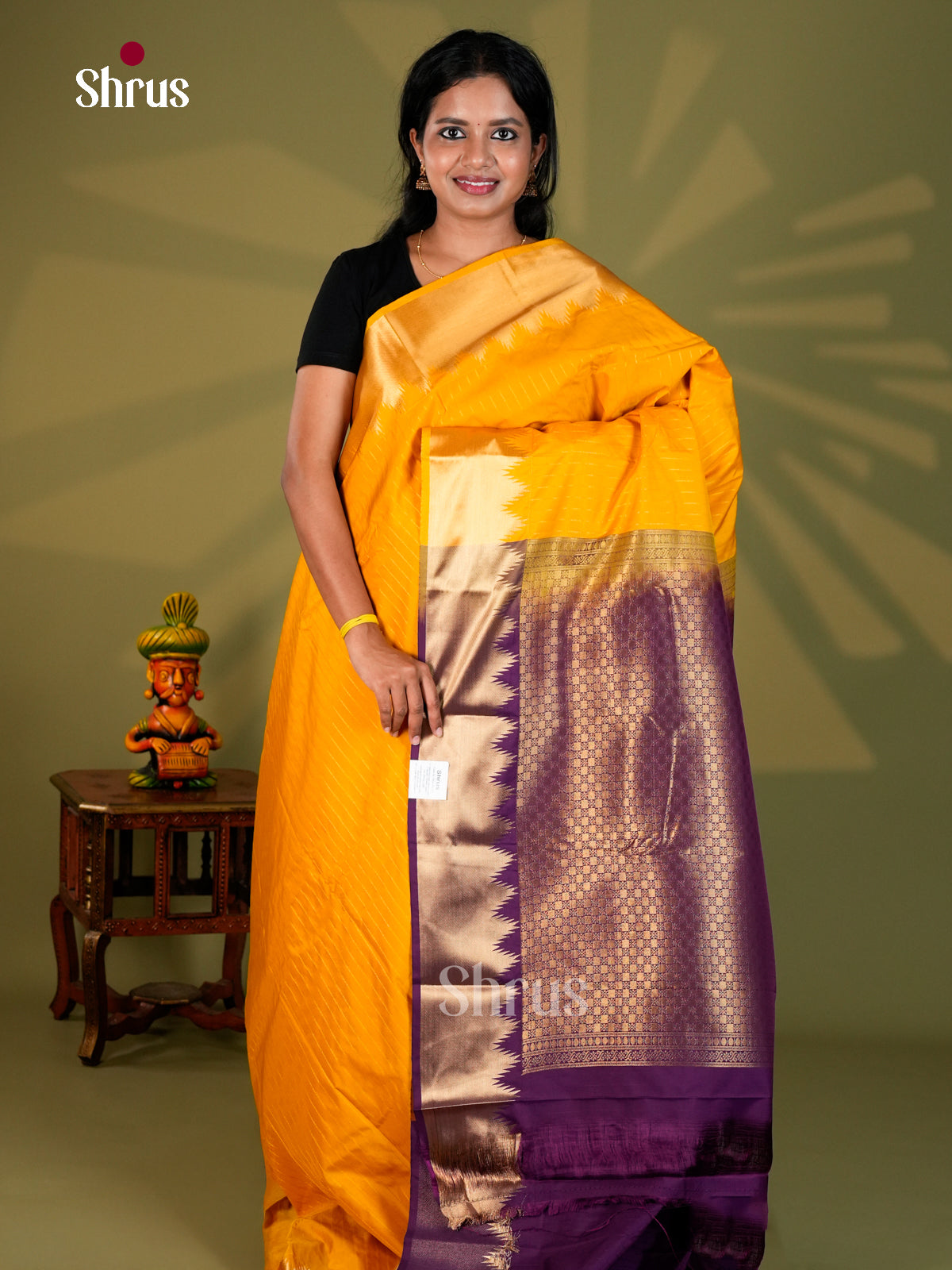 Semi Kanchipuram Saree - ECS09004 - Shop on Shrus.com
