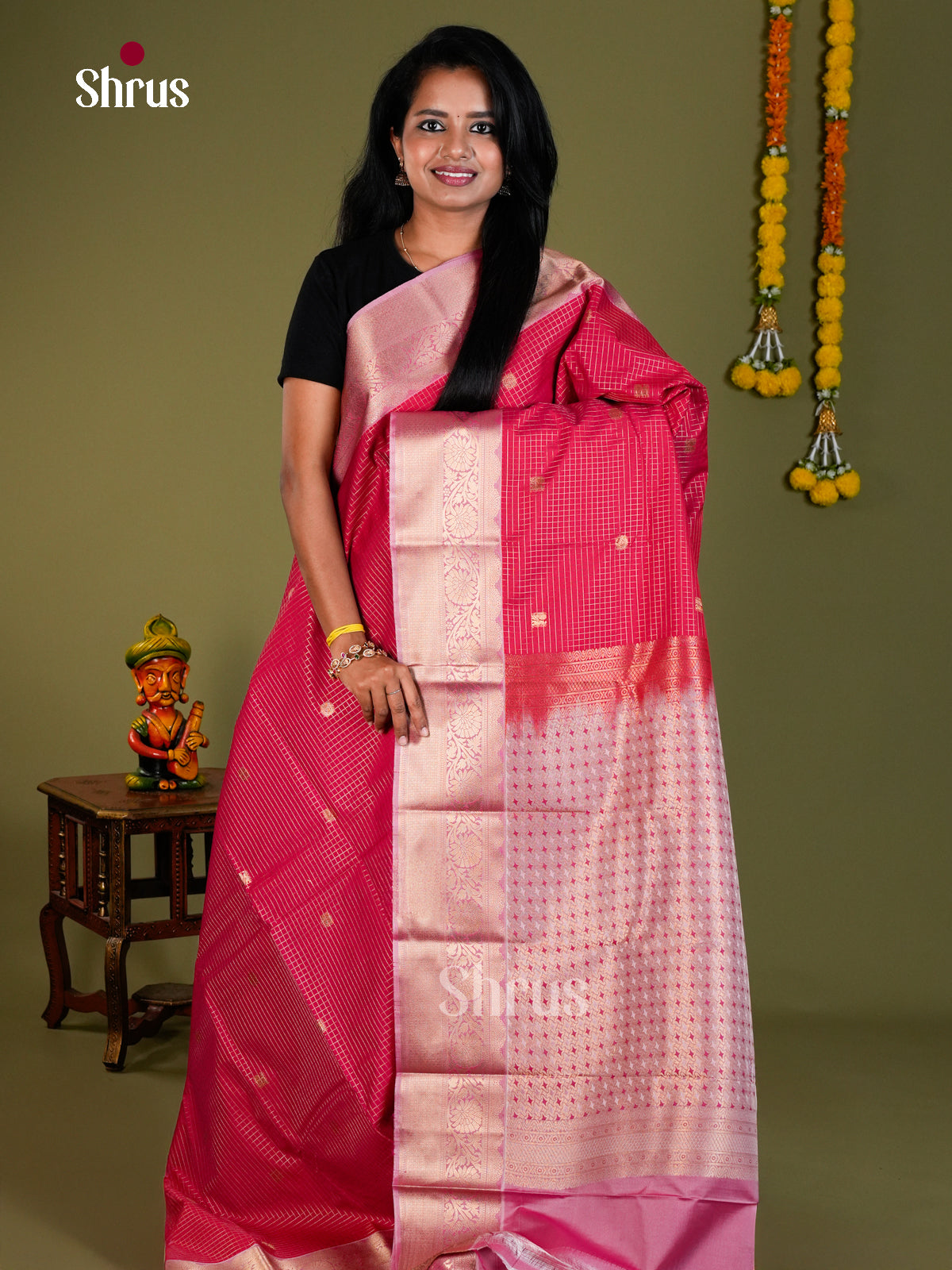 Semi Kanchipuram Saree - ECS09009 - Shop on Shrus.com