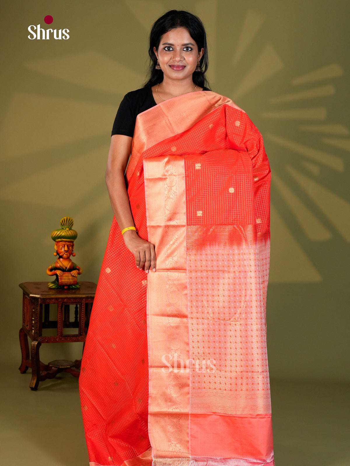 Semi Kanchipuram Saree - ECS09011 - Shop on Shrus.com