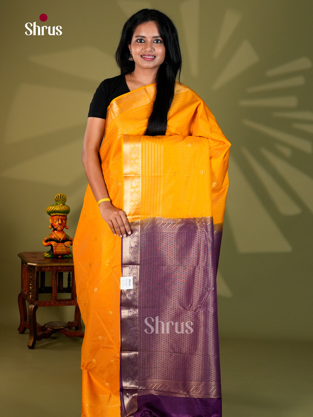 Semi Kanchipuram Saree - ECS09026 - Shop on Shrus.com