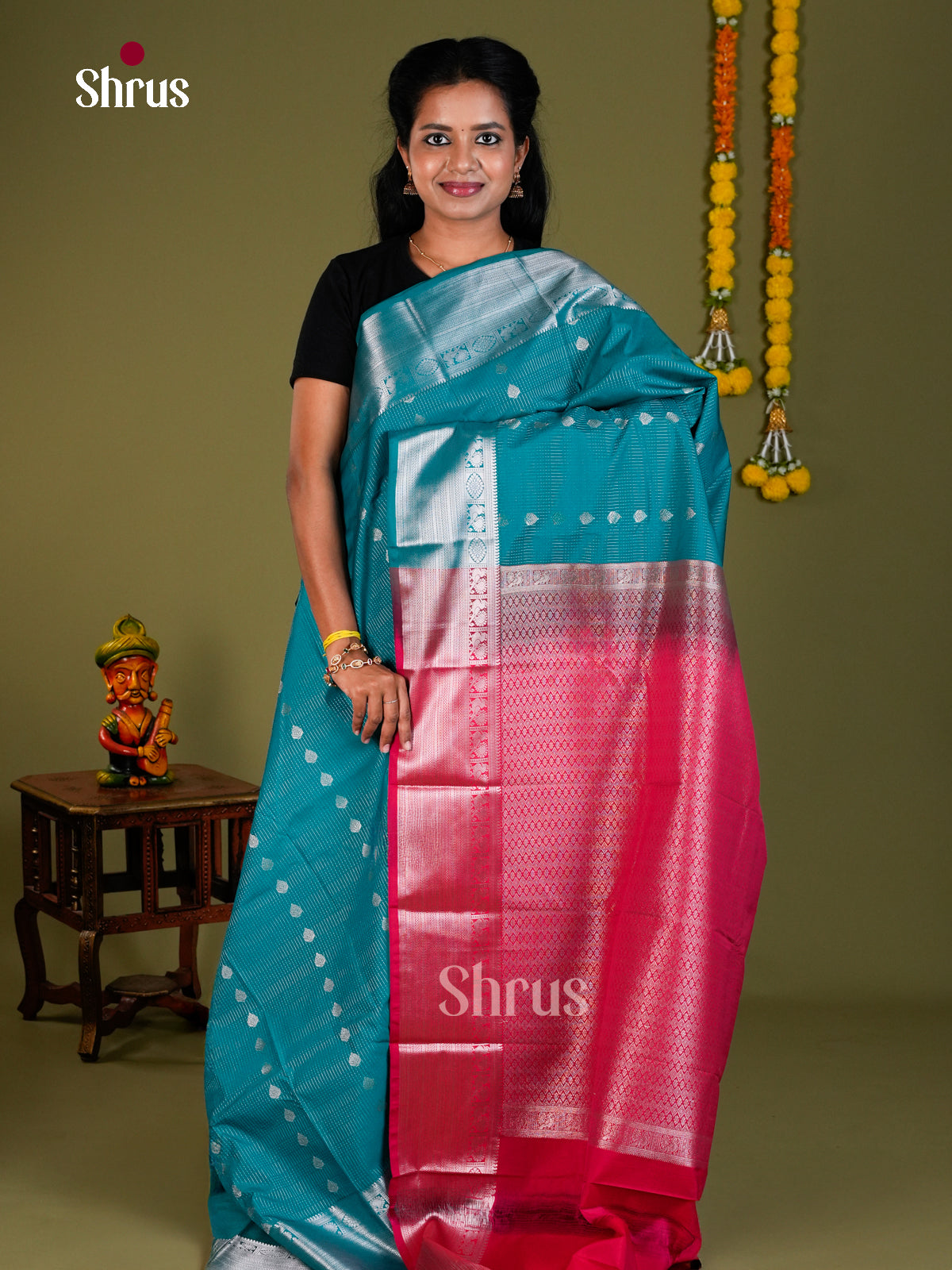 Semi Kanchipuram Saree - ECS09038 - Shop on Shrus.com