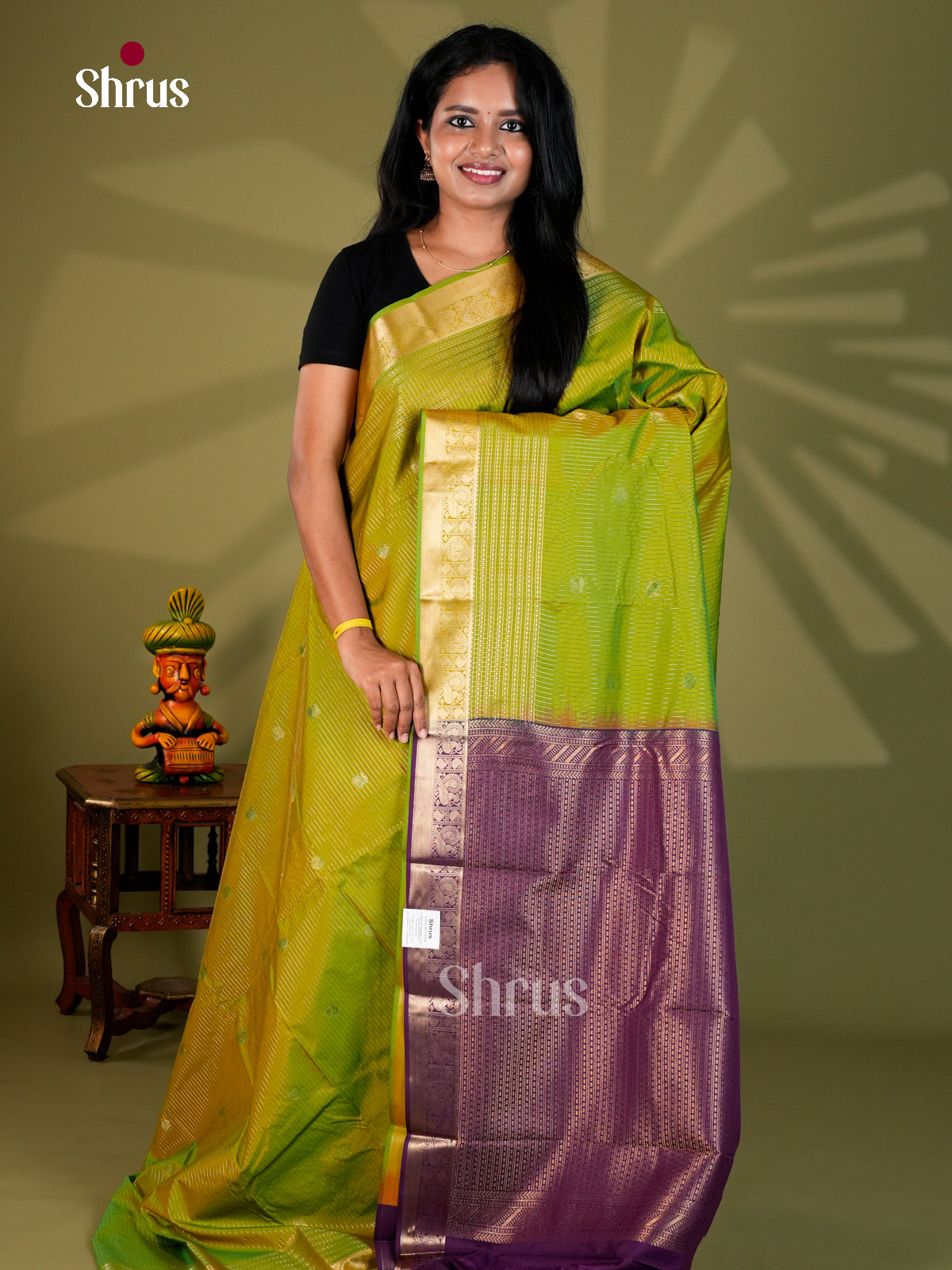 Semi Kanchipuram Saree - ECS09042 - Shop on Shrus.com