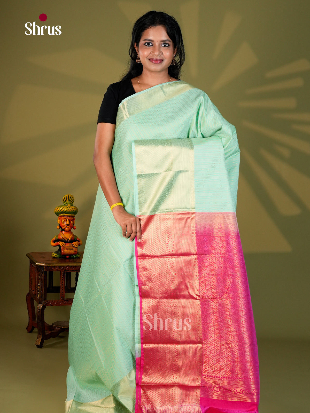 Semi Kanchipuram Saree - ECS09045 - Shop on Shrus.com