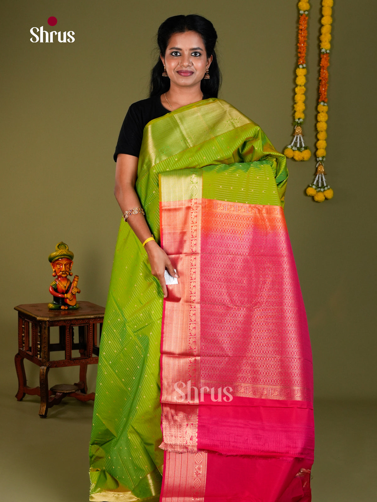 Semi Kanchipuram Saree - ECS09048 - Shop on Shrus.com