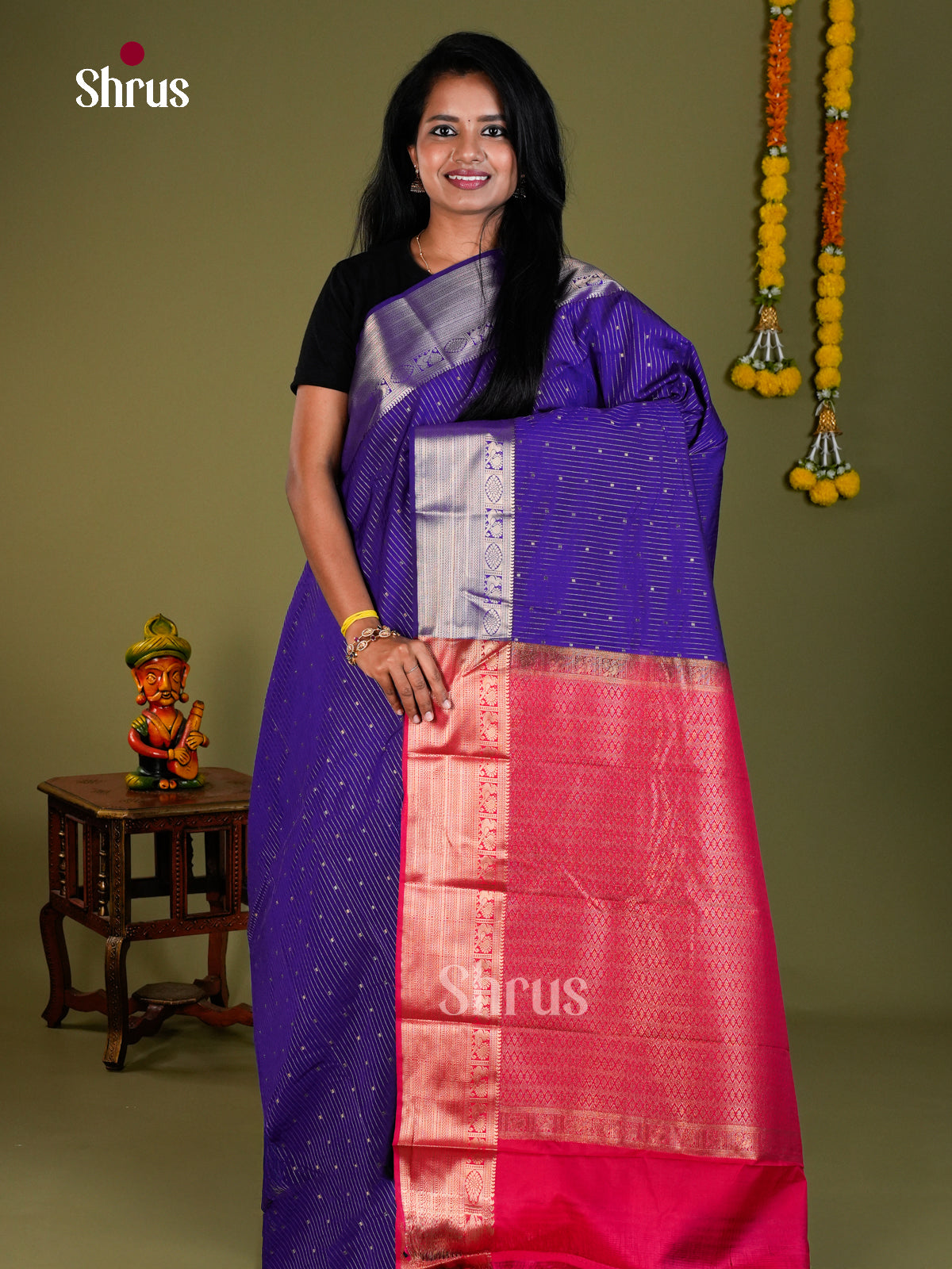 Semi Kanchipuram Saree - ECS09049 - Shop on Shrus.com