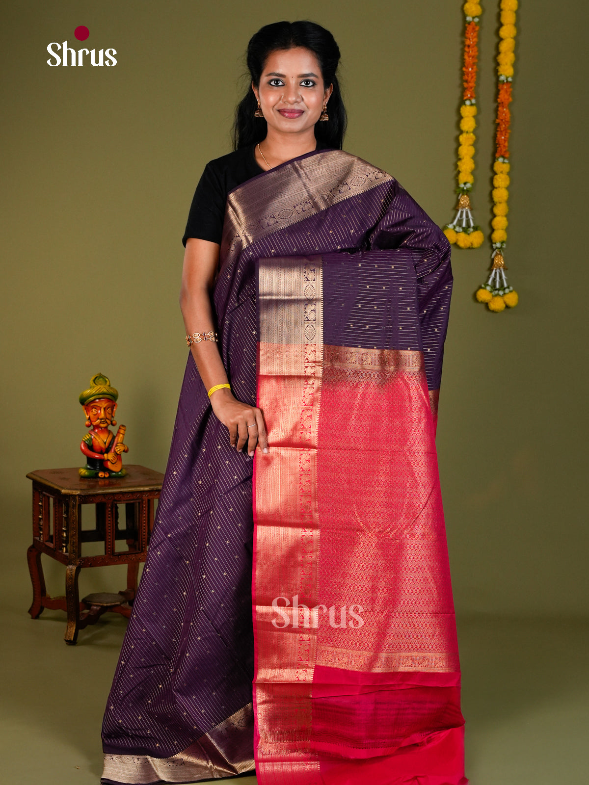 Semi Kanchipuram Saree - ECS09053 - Shop on Shrus.com