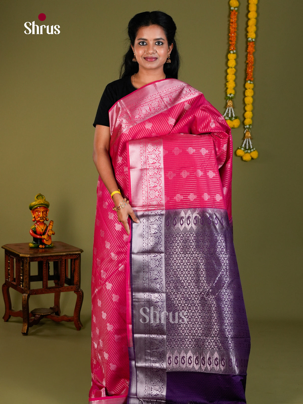 Semi Kanchipuram Saree - ECS09054 - Shop on Shrus.com