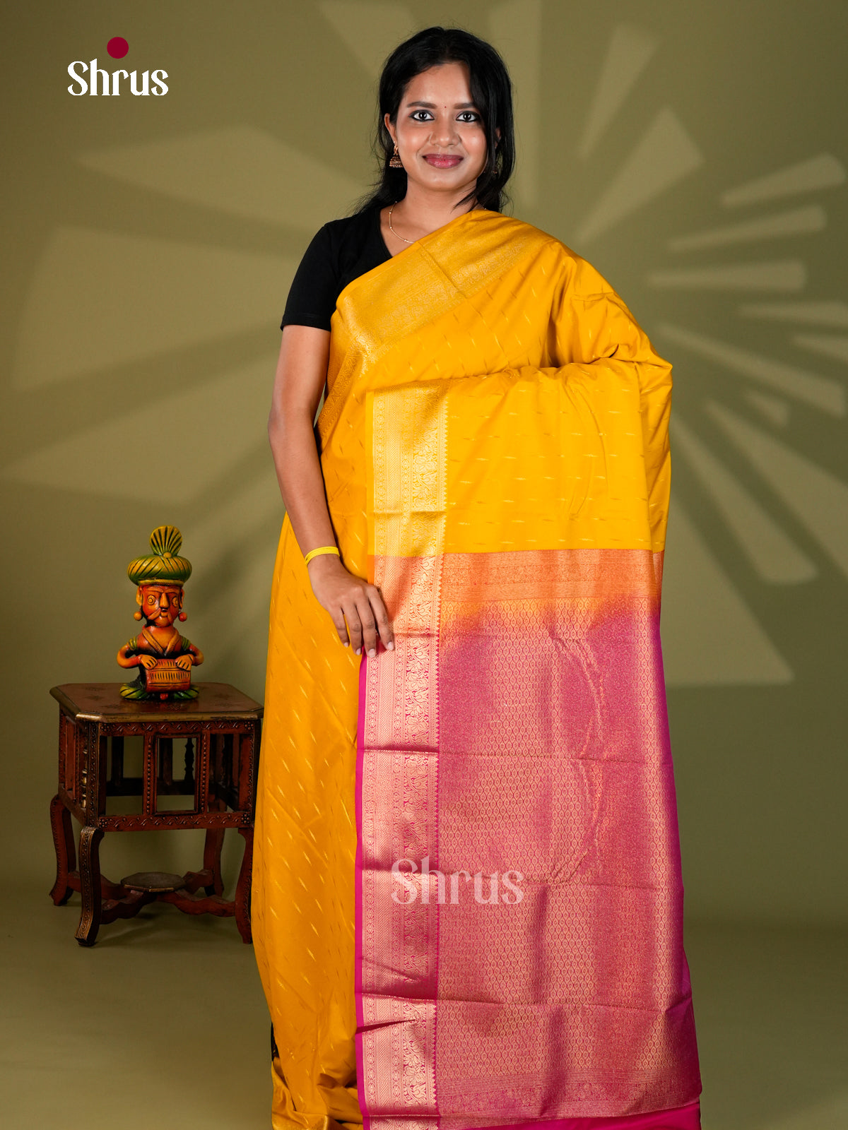 Semi Kanchipuram Saree - ECS09056 - Shop on Shrus.com